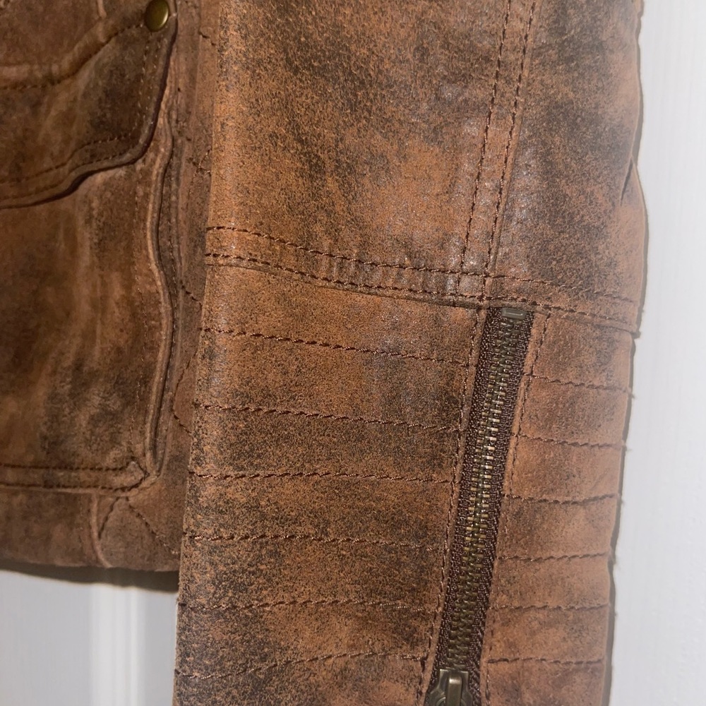 Indigo Leather Jacket. Euc - image 5